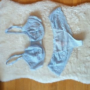 Unlined Victoria's Secret Bra and Thong Set